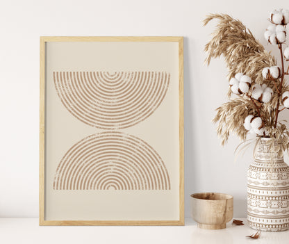 Boho Minimalist Abstract Wall Art Set, Neutral Scandinavian Apartmen Wall Decor, Digital Download Set of 3 Posters, Beige and Earth Prints