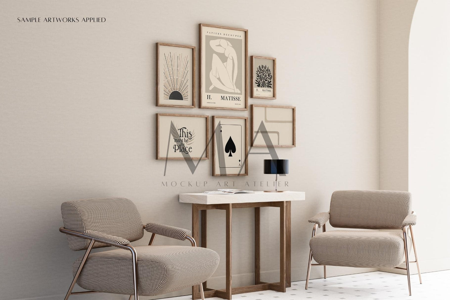 Vintage Gallery Frame Mockup Bundle, 9 Pieces of Interior Poster Mockups, No.1