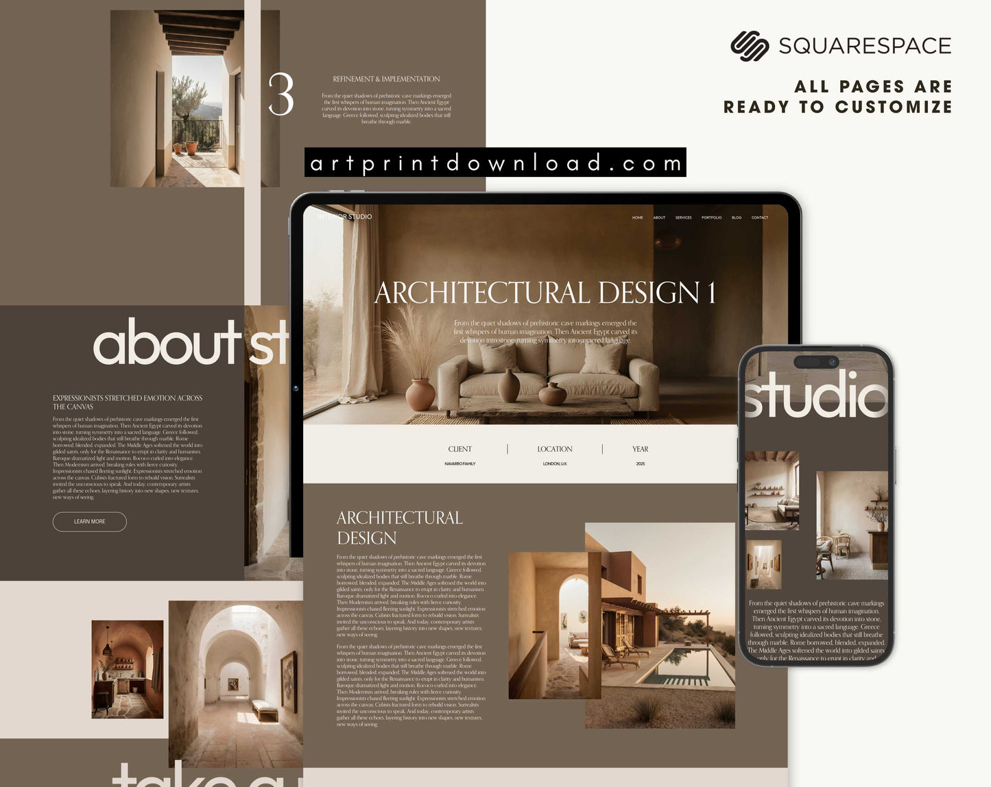 Squarespace Website Template for Creative Studios | ArtPrintDowload