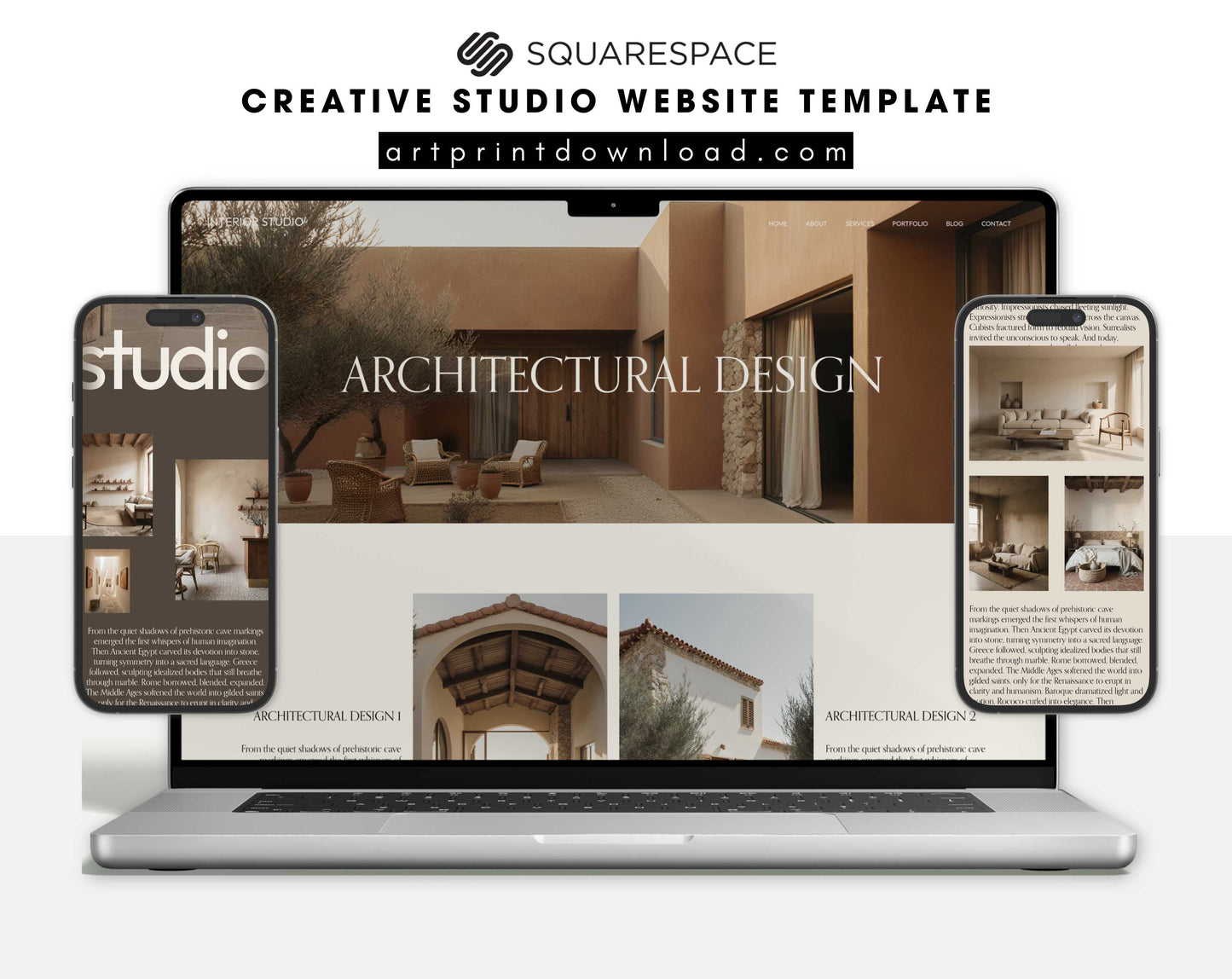 Squarespace Website Template for Creative Studios | ArtPrintDowload
