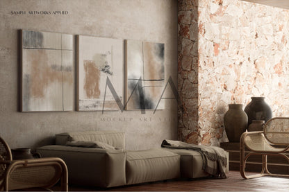 Japandi Frame Mockup Bundle, 9 Interior Mockups for Poster Shop, No.2