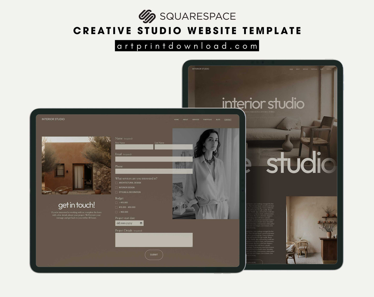 Squarespace Website Template for Creative Studios | ArtPrintDowload