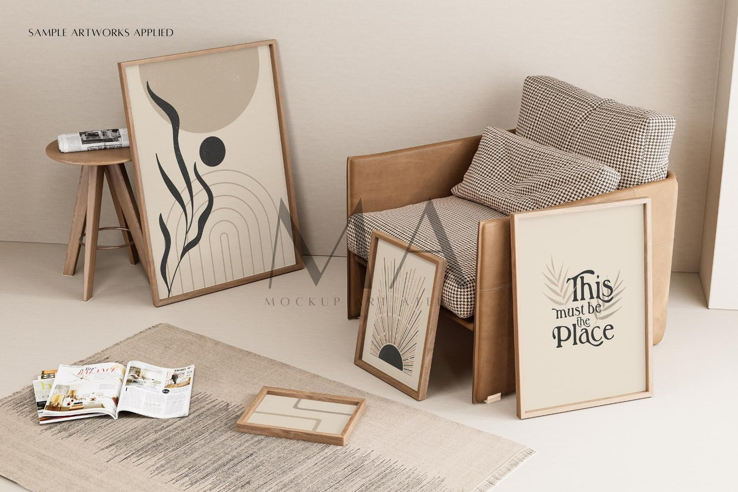Vintage Gallery Frame Mockup Bundle, 9 Piece-Frame Mockup Pack, V.3