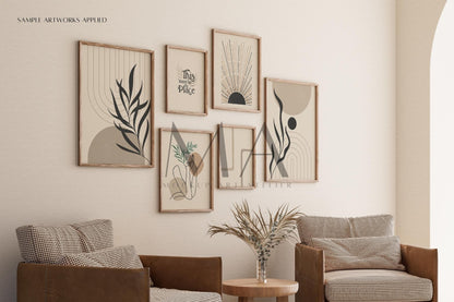 Vintage Gallery Frame Mockup Bundle, 9 Pieces of Interior Poster Mockups, No.1