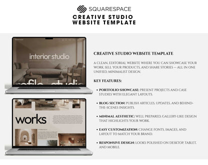 Squarespace Website Template for Creative Studios | ArtPrintDowload