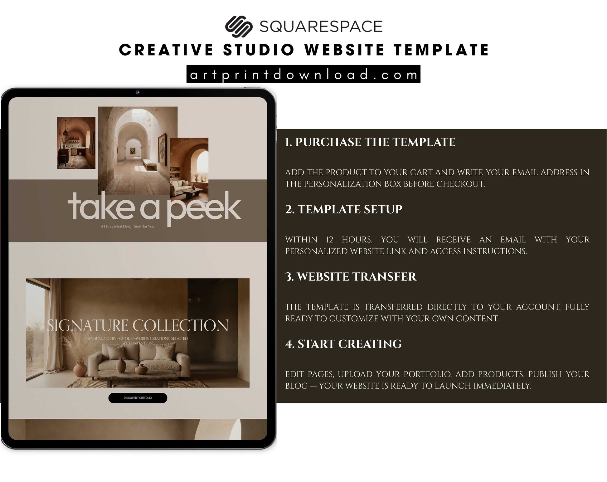 Squarespace Website Template for Creative Studios | ArtPrintDowload