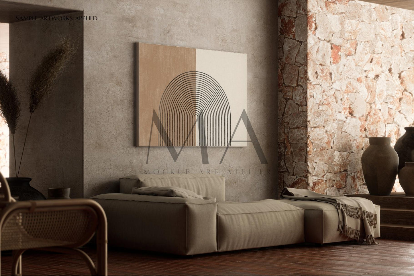 Japandi Frame Mockup Bundle, 9 Interior Mockups for Poster Shop, No.2