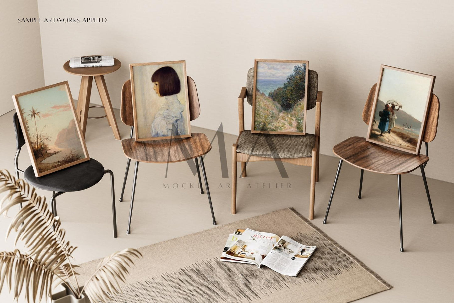 24 Vintage Interior Frame Mockup, Wall Art Frame Mockup Bundle, V.13