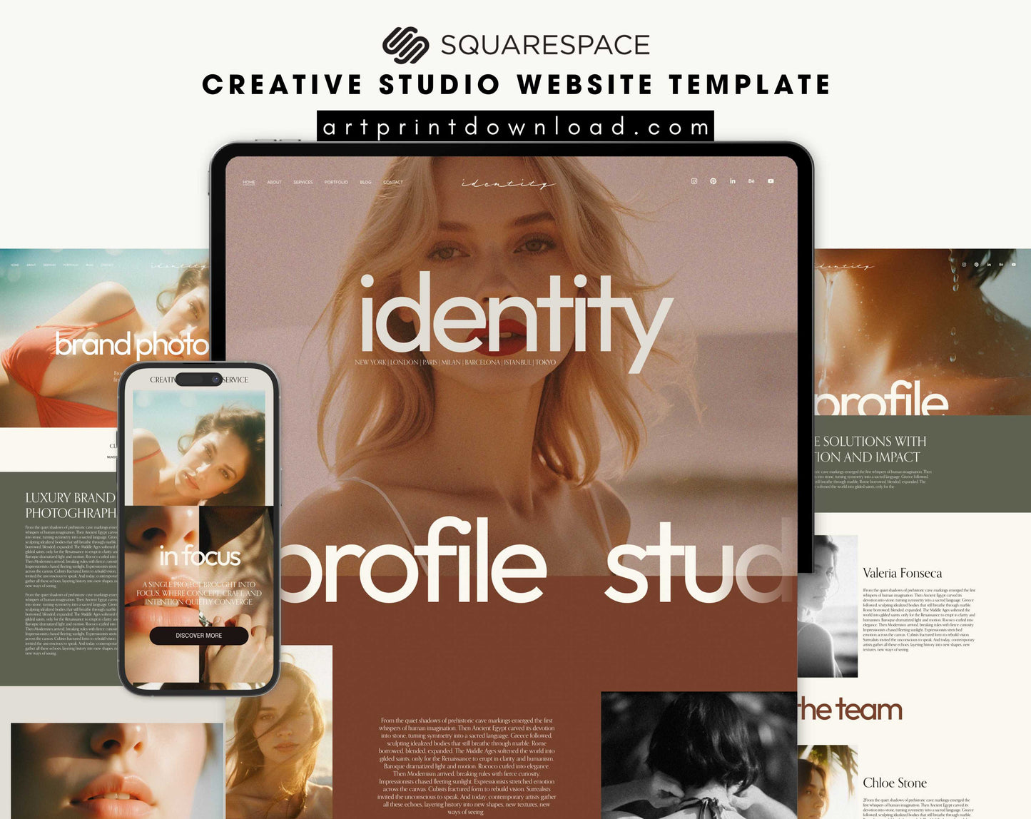Creative Studio Website Template for Squarespace