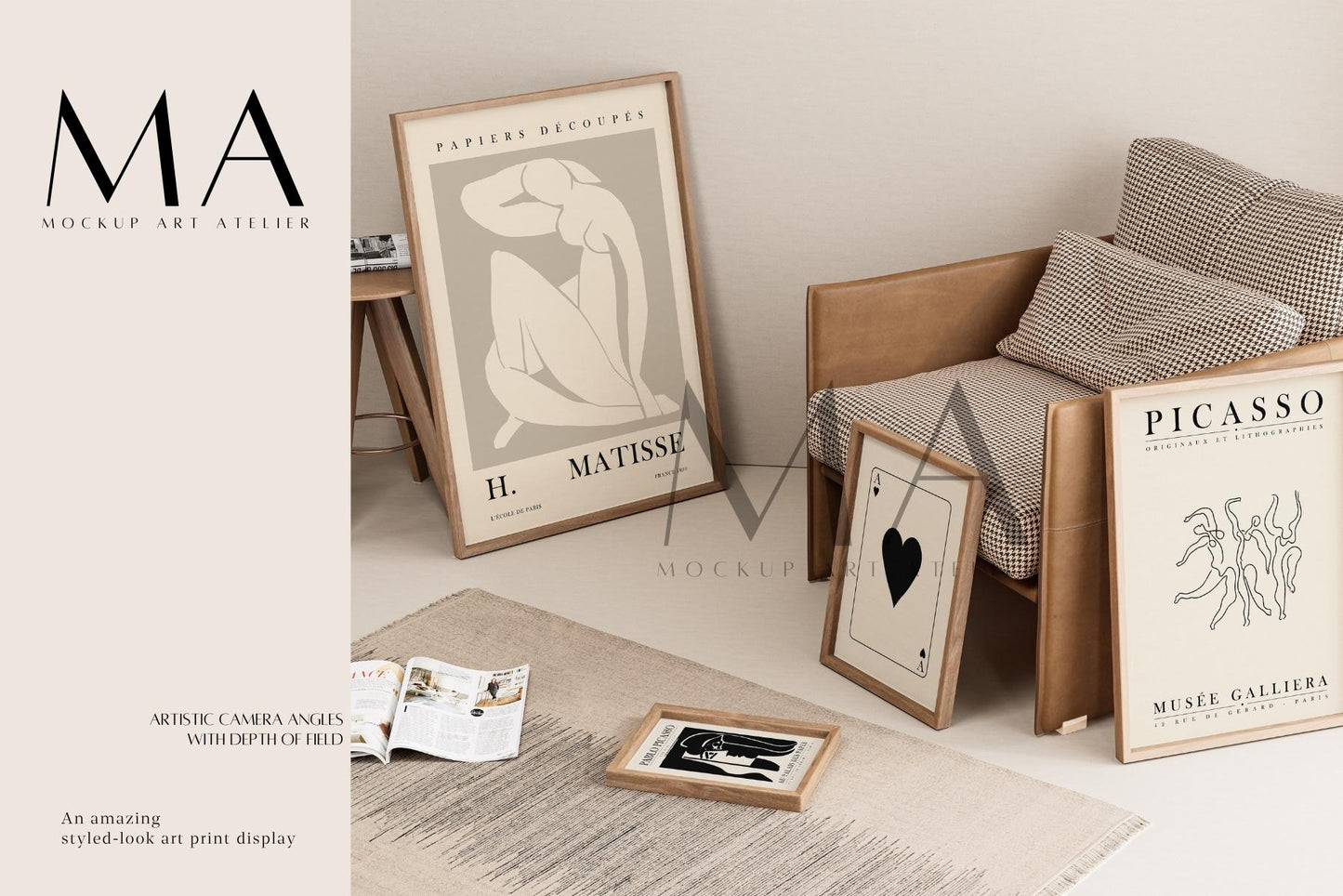24 Vintage Interior Frame Mockup, Wall Art Frame Mockup Bundle, V.13