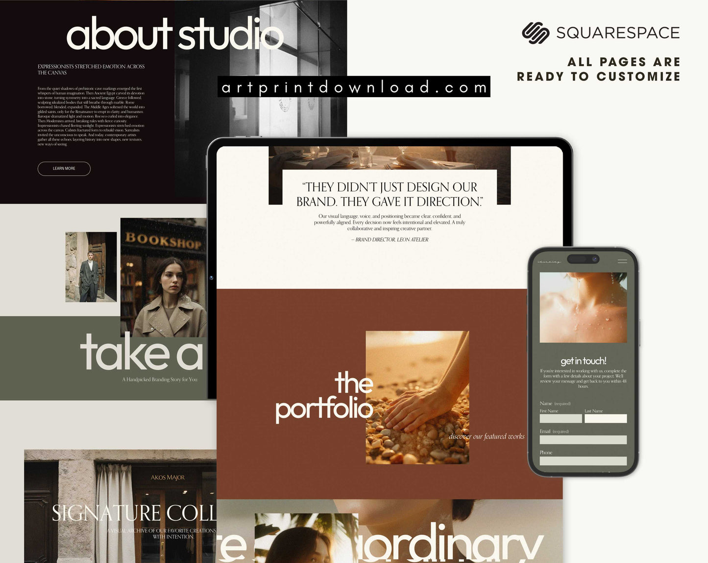 Creative Studio Website Template for Squarespace