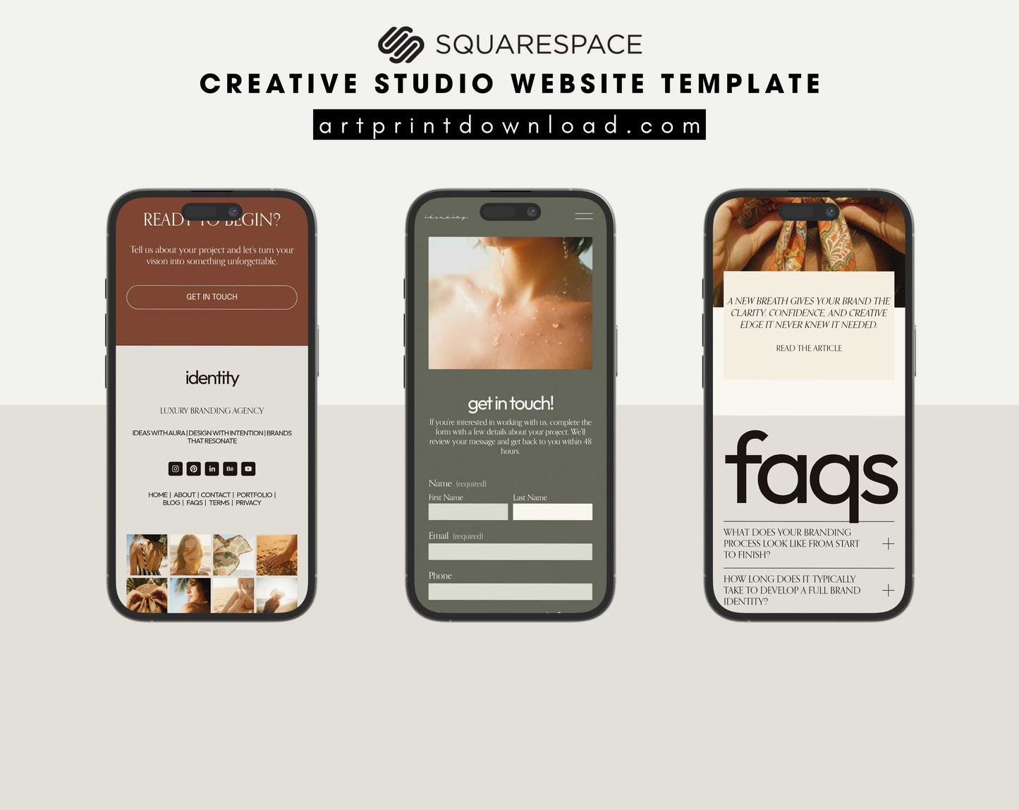 Creative Studio Website Template for Squarespace