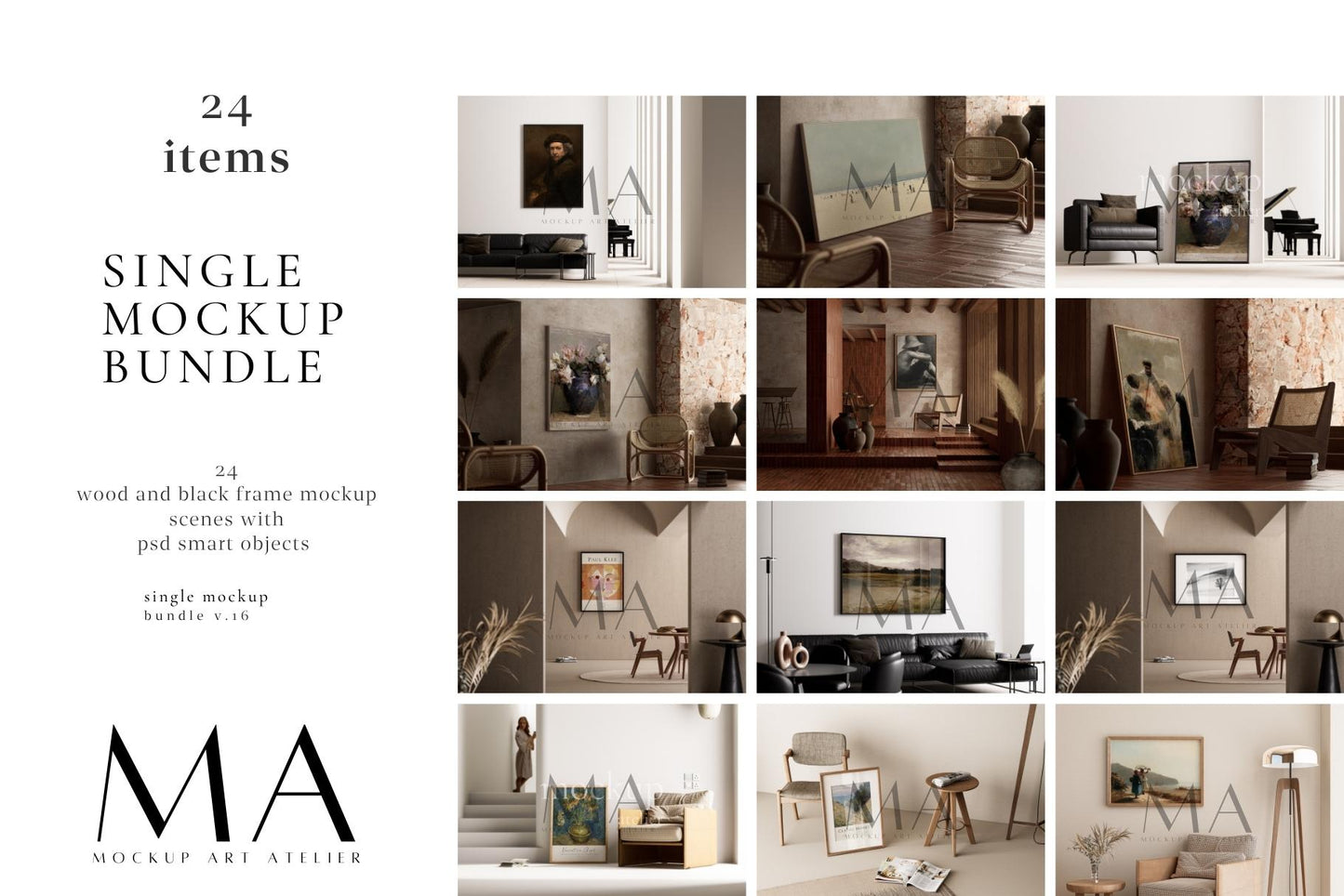 24 Single Frame Mockup Bundle, V.16