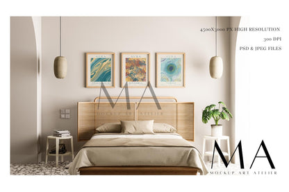 Boho Frame Mockup Bundle, Minimalist Interior Wall Art Mockup, V.4