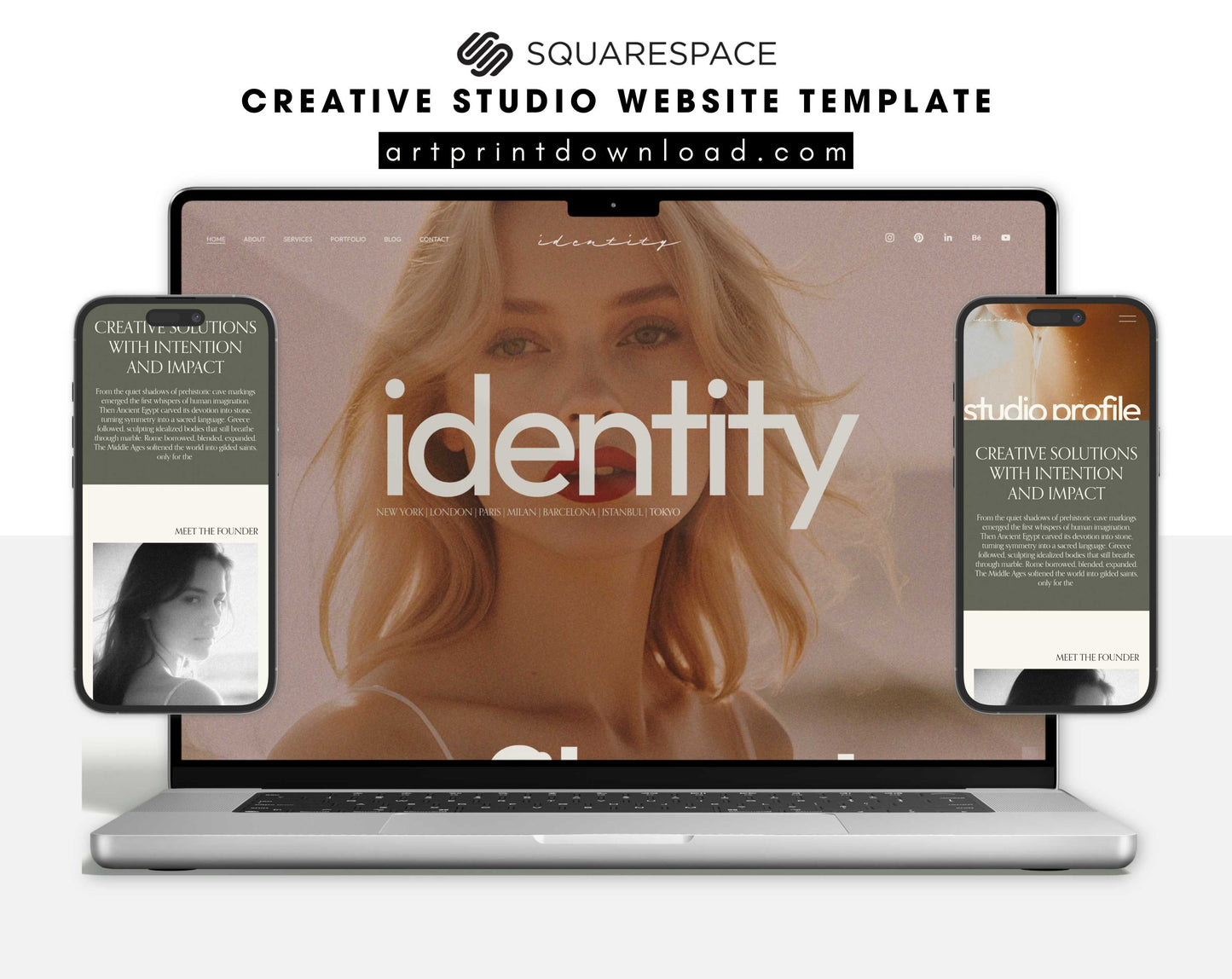 Creative Studio Website Template for Squarespace
