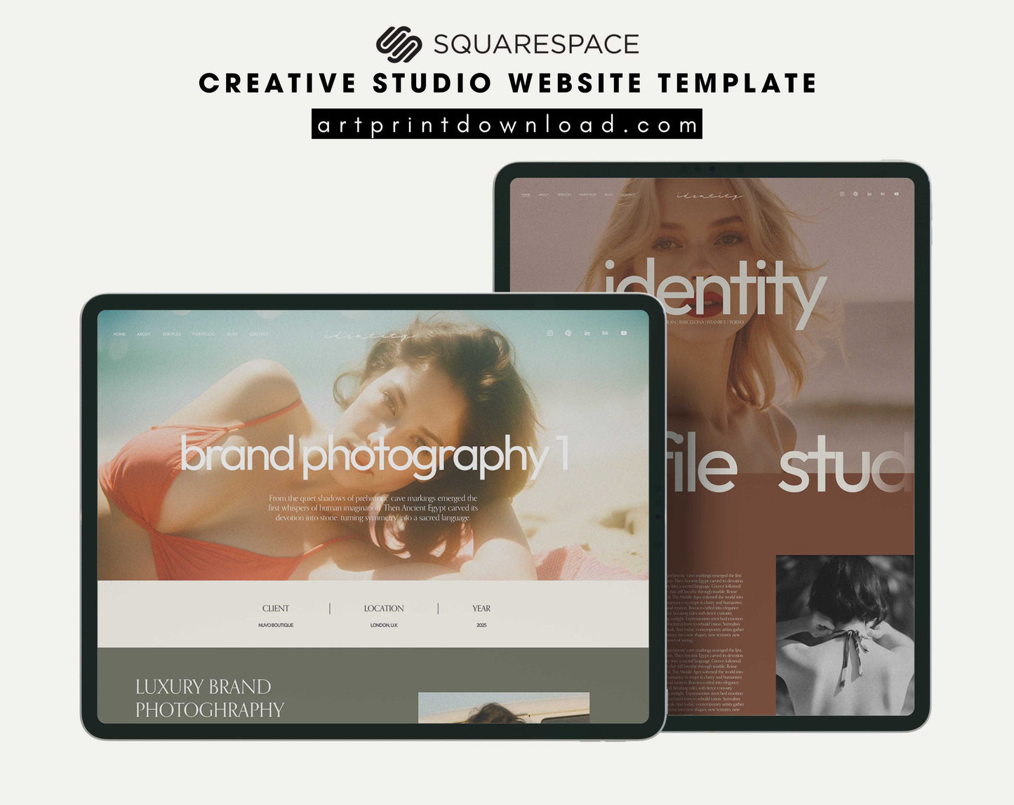 Creative Studio Website Template for Squarespace