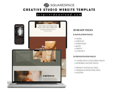 Creative Studio Website Template for Squarespace