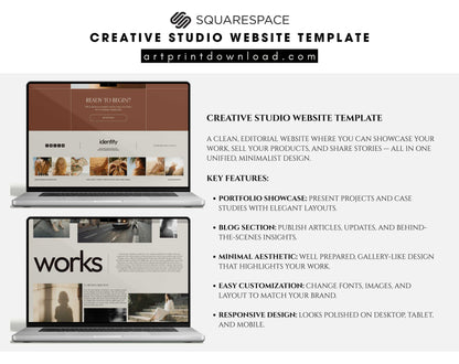 Creative Studio Website Template for Squarespace
