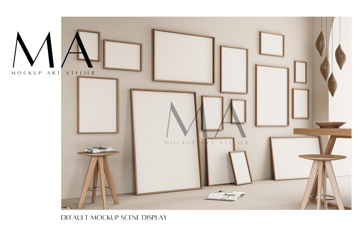 Vintage Gallery Frame Mockup Bundle, 9 Piece-Frame Mockup Pack, V.3