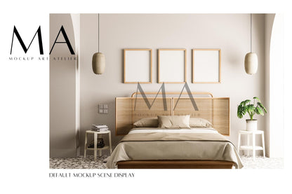 Boho Frame Mockup Bundle, Minimalist Interior Wall Art Mockup, V.4