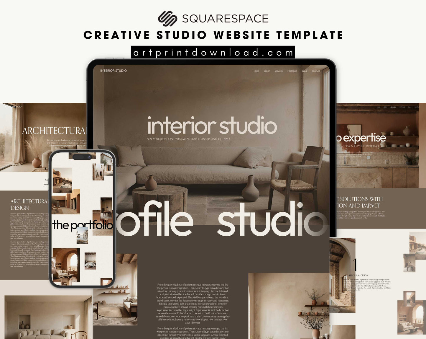 Squarespace Website Template for Creative Studios | ArtPrintDowload