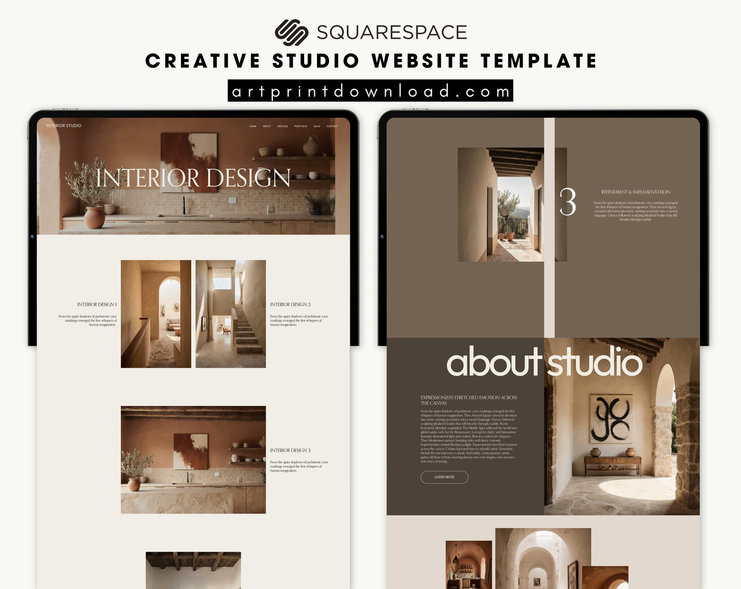 Squarespace Website Template for Creative Studios | ArtPrintDowload