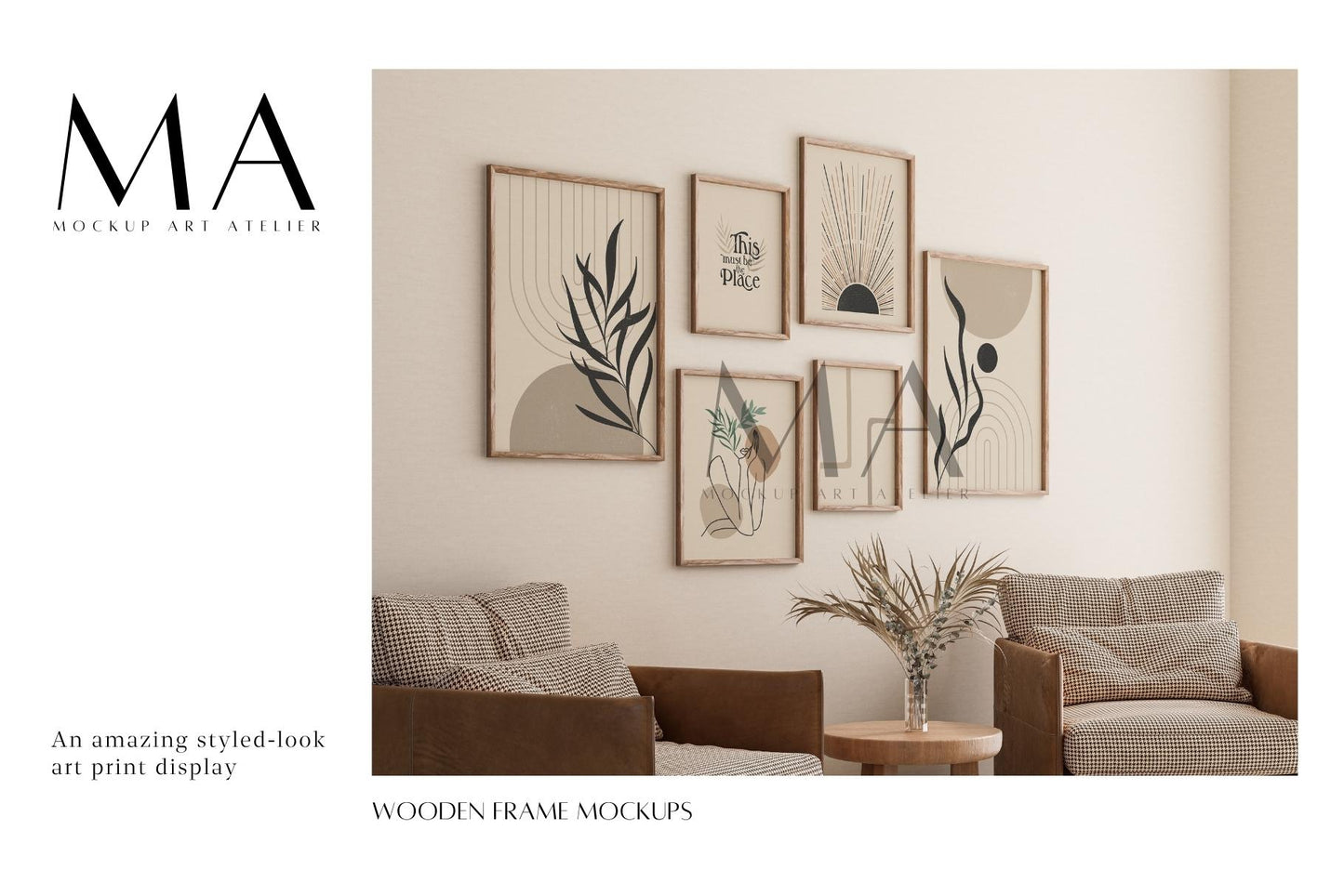 24 Vintage Interior Frame Mockup, Wall Art Frame Mockup Bundle, V.13