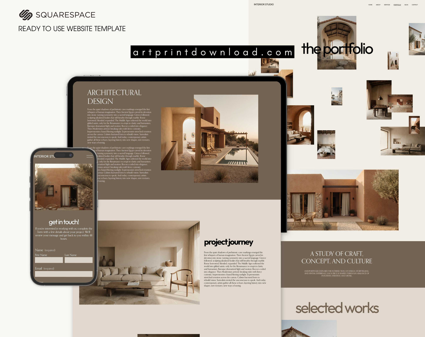 Squarespace Website Template for Creative Studios | ArtPrintDowload