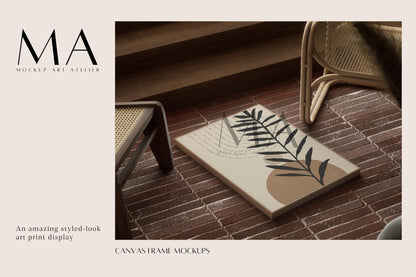 Japandi Frame Mockup Bundle, 9 Interior Mockups for Poster Shop, No.2