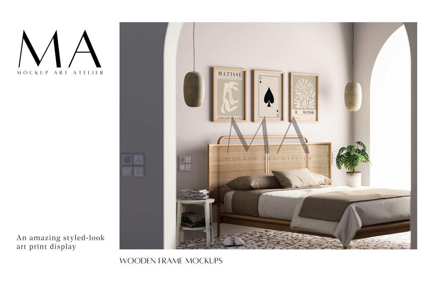 Boho Frame Mockup Bundle, Minimalist Interior Wall Art Mockup, V.4