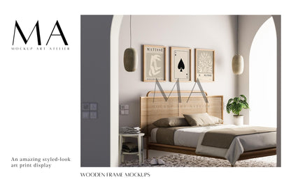 Boho Frame Mockup Bundle, Minimalist Interior Wall Art Mockup, V.4