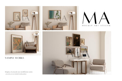 24 Vintage Interior Frame Mockup, Wall Art Frame Mockup Bundle, V.13