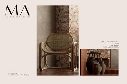 Japandi Frame Mockup Bundle, 9 Interior Mockups for Poster Shop, No.2