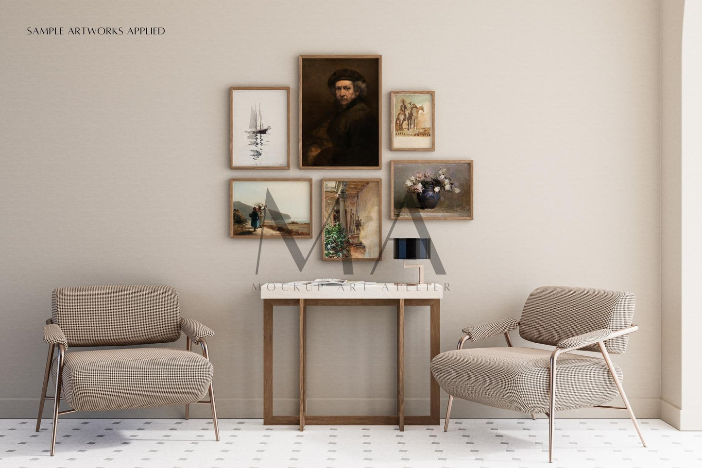 Vintage Gallery Frame Mockup Bundle, 9 Piece-Frame Mockup Pack, V.3