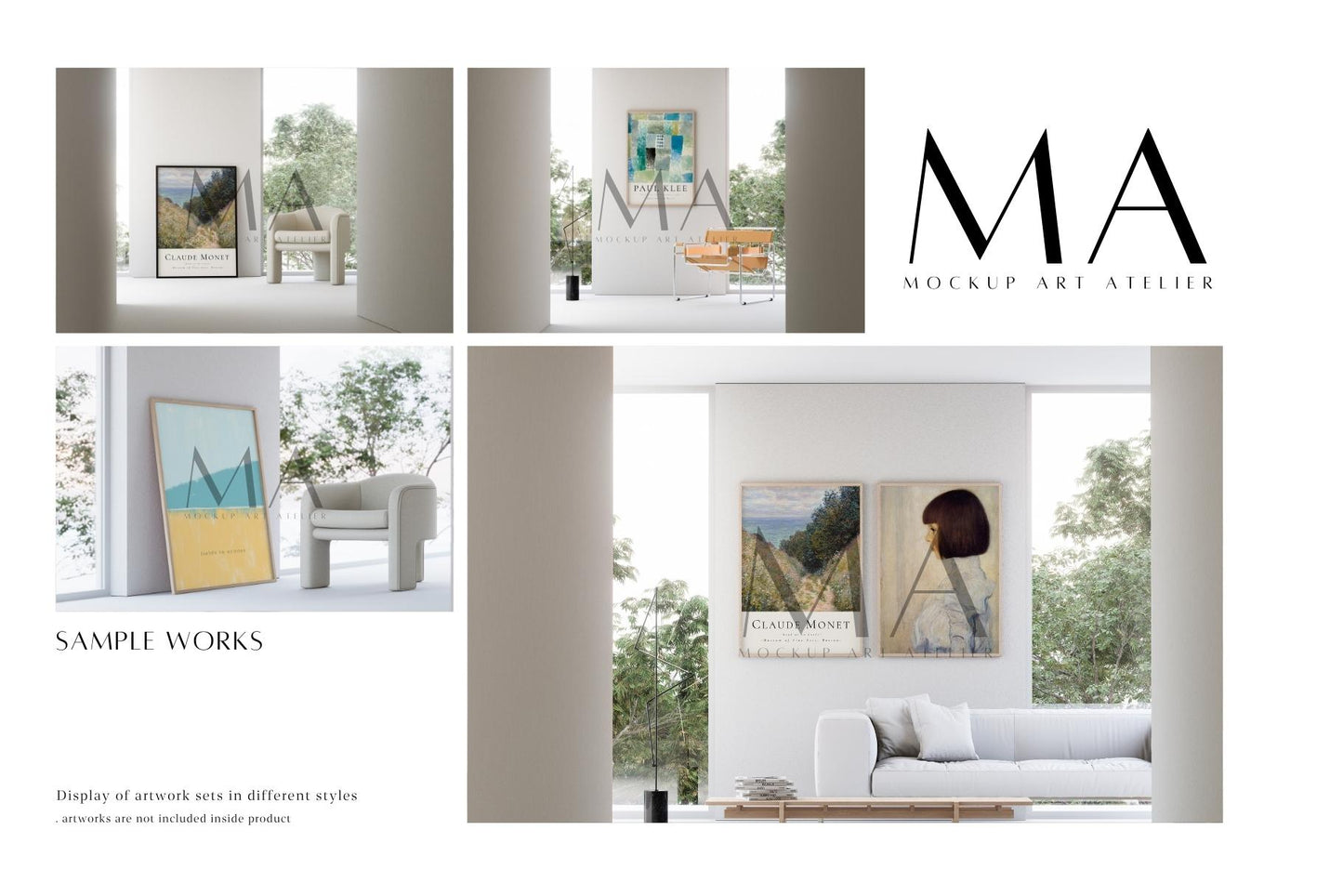 24 Piece-Minimalist Frame Mockup Bundle, Modern Wall Art Interior Mockups, V.14