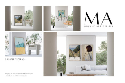 24 Piece-Minimalist Frame Mockup Bundle, Modern Wall Art Interior Mockups, V.14