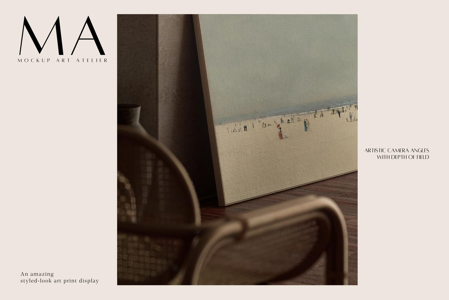 Japandi Frame Mockup Bundle, 9 Interior Mockups for Poster Shop, No.2