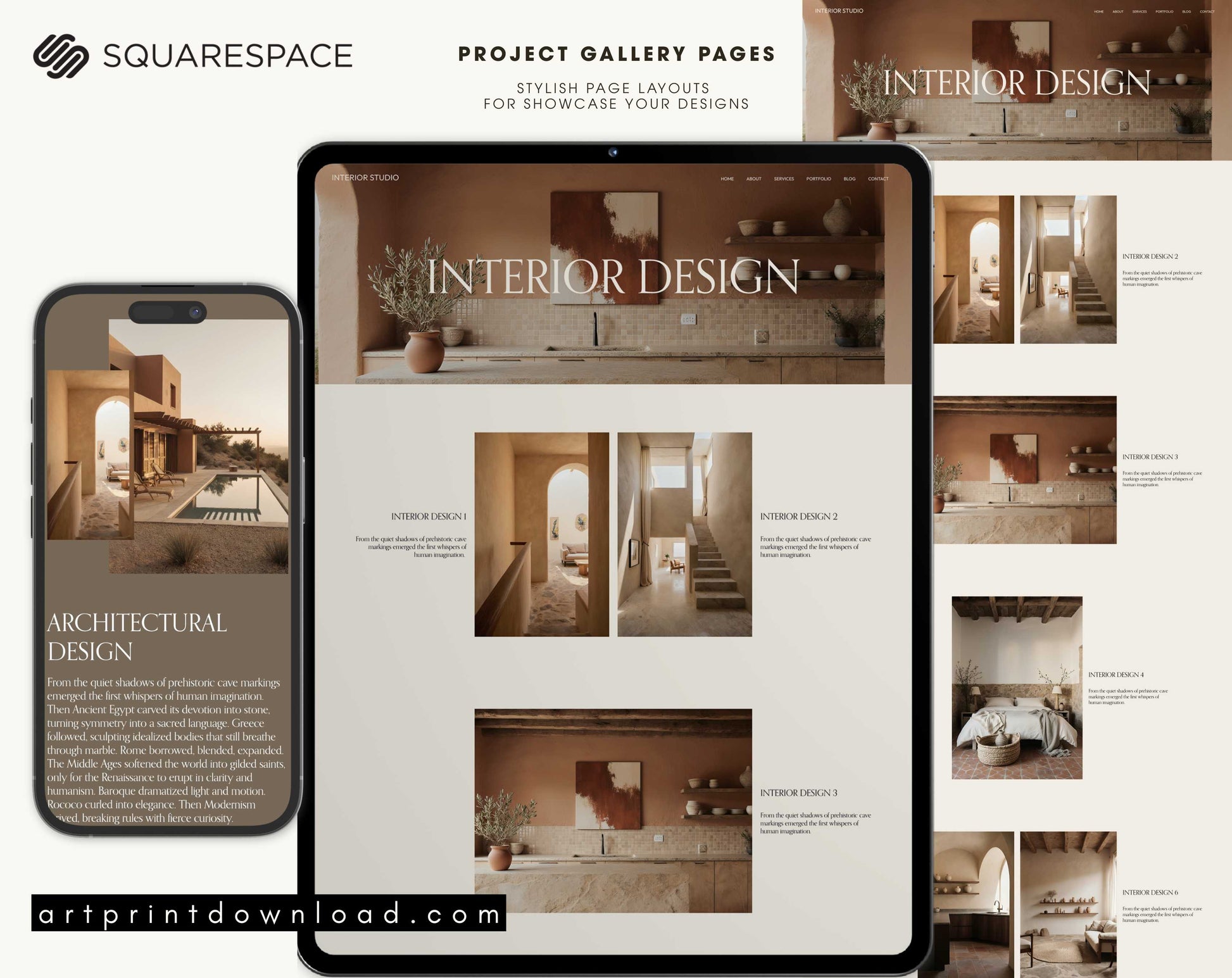Squarespace Website Template for Creative Studios | ArtPrintDowload
