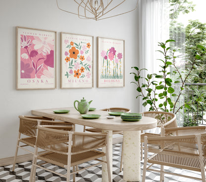 Flower Market Set of 6 Wall Art, Digital Download Floral Poster Set