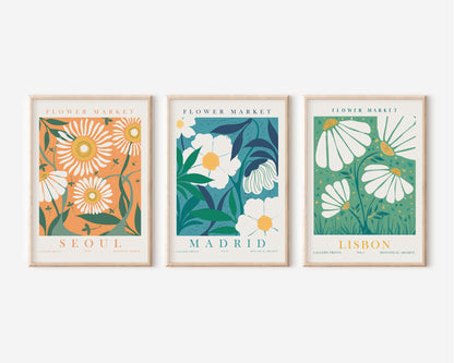 Flower Market Set of 6 Wall Art, Digital Download Floral Poster Set