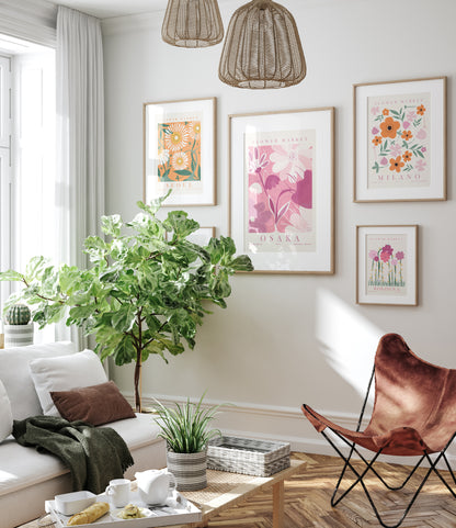 Flower Market Set of 6 Wall Art, Digital Download Floral Poster Set