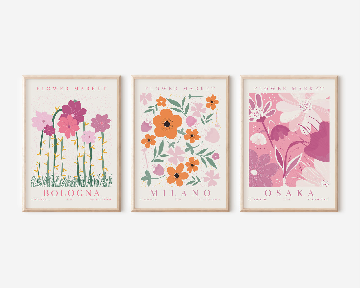 Flower Market Set of 6 Wall Art, Digital Download Floral Poster Set