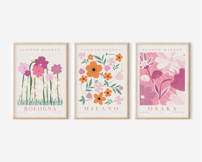 Flower Market Set of 6 Wall Art, Digital Download Floral Poster Set