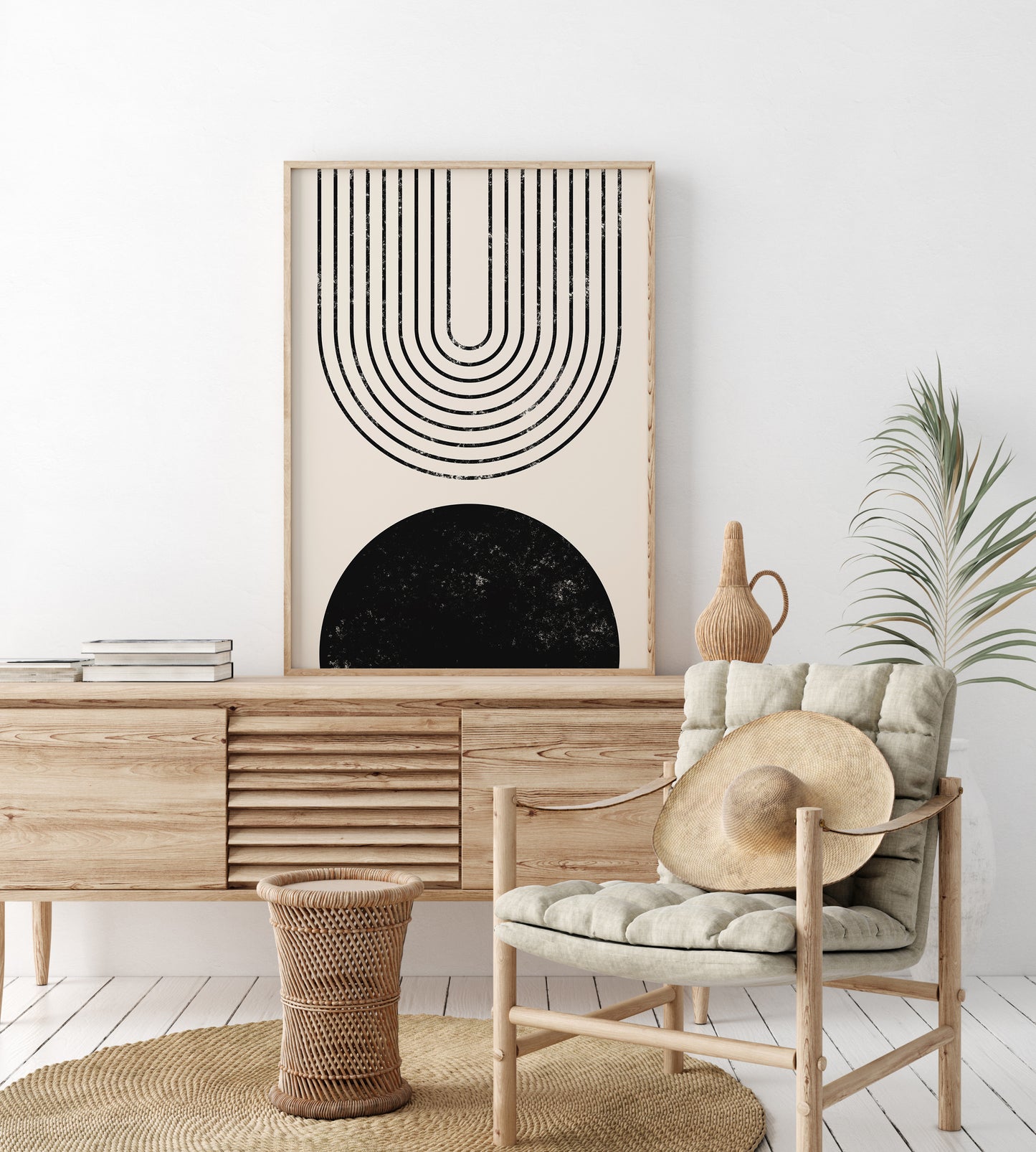 Black and Beige Abstract Geometric Wall Art Set, Digital Download Apartment Decor Posters, Set of 3 Cozy Art Prints