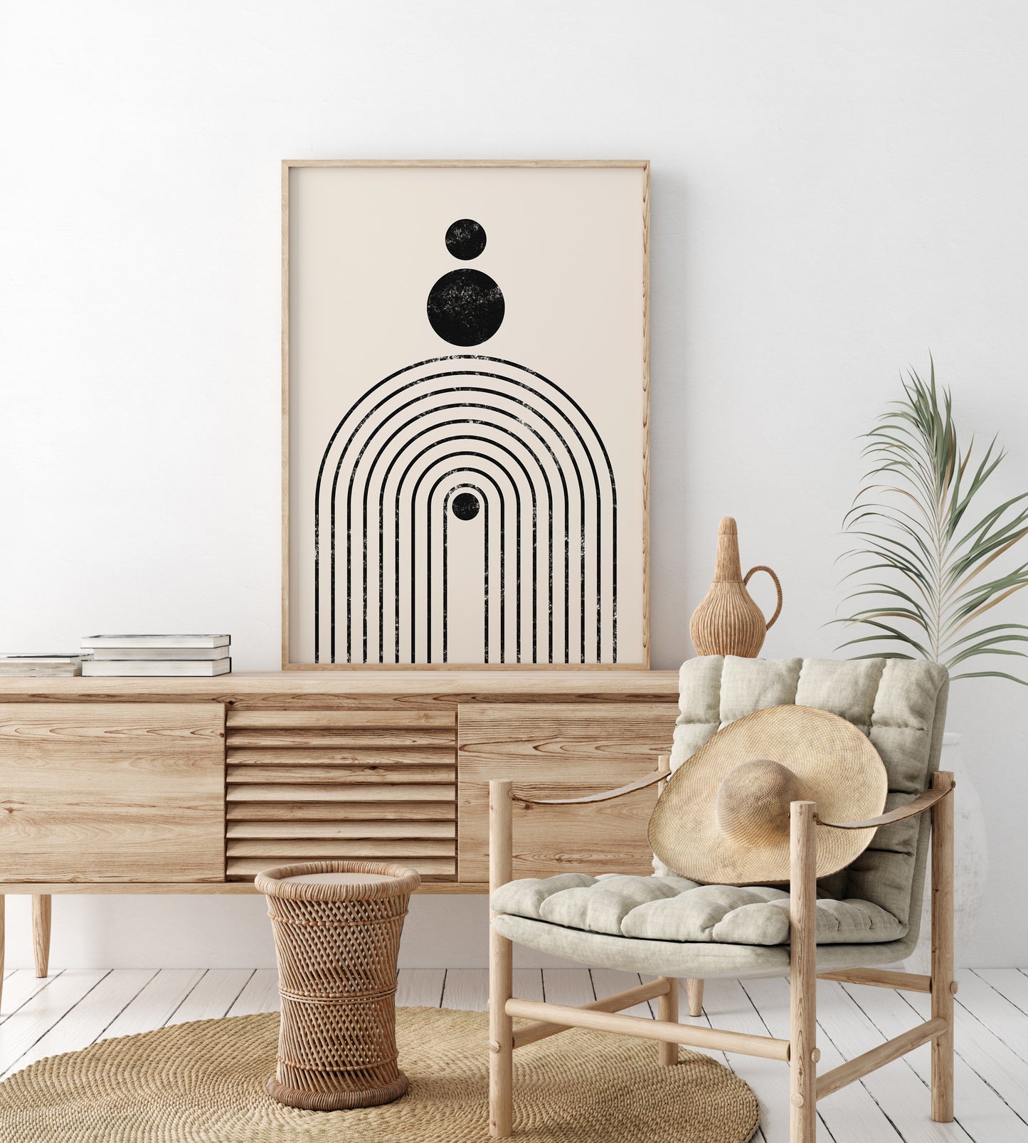 Black and Beige Abstract Geometric Wall Art Set, Digital Download Apartment Decor Posters, Set of 3 Cozy Art Prints