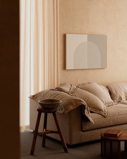 Boho Beige Abstract Wall Art Set, Scandinavian Apartment Decor, Digital Download, 3 Pieces of Modern Geometric Posters