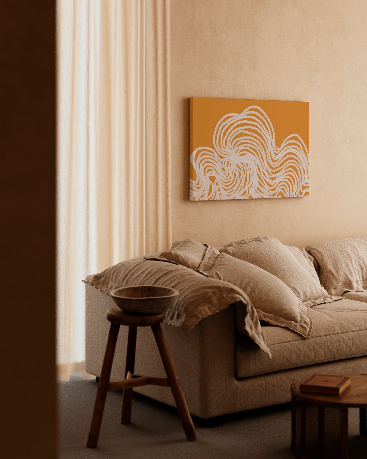 Boho Abstract Apartment Wall Decor Set, Digital Download Japandi Posters, Set of 3 Wabi Sabi Home Decor