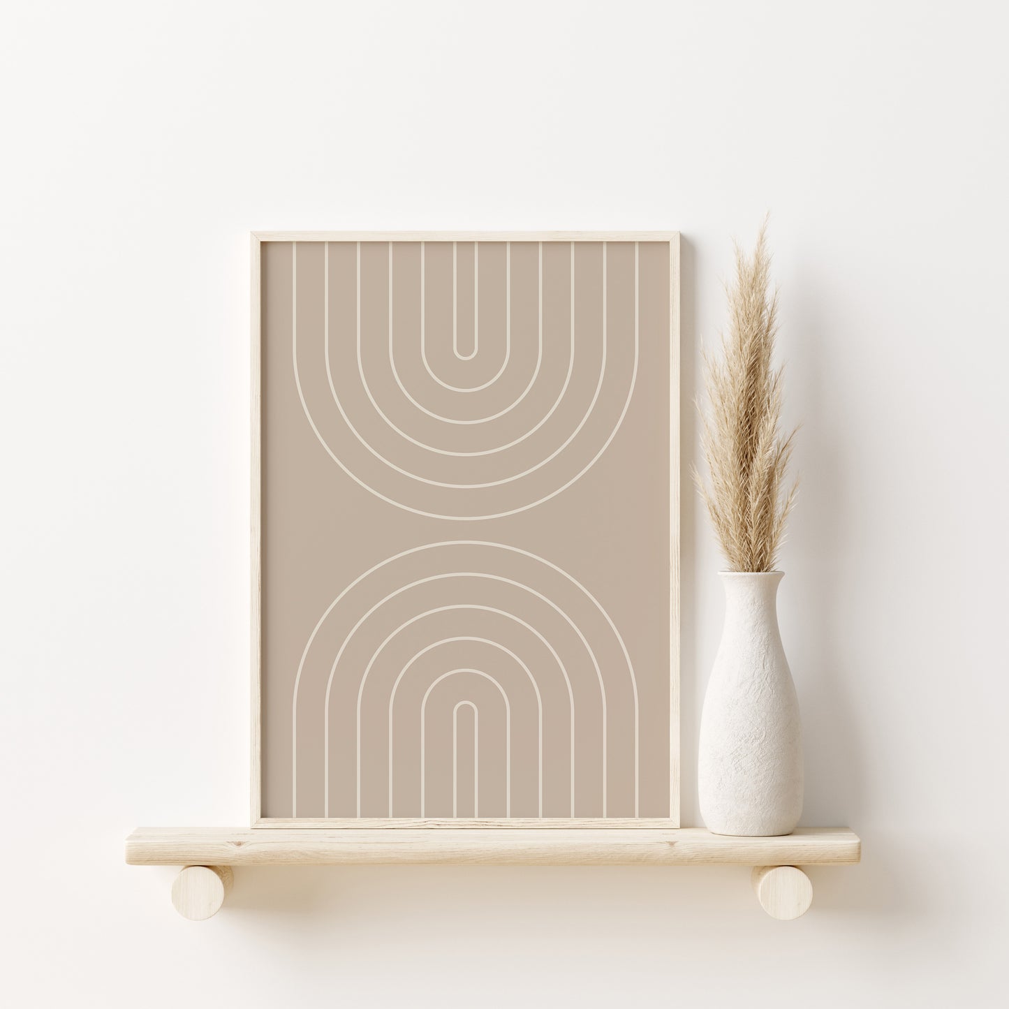 Boho Beige Abstract Wall Art Set, Scandinavian Apartment Decor, Digital Download, 3 Pieces of Modern Geometric Posters