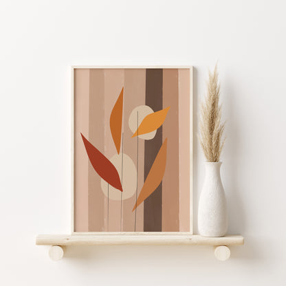 Boho Abstract Apartment Wall Decor Set, Digital Download Japandi Posters, Set of 3 Wabi Sabi Home Decor