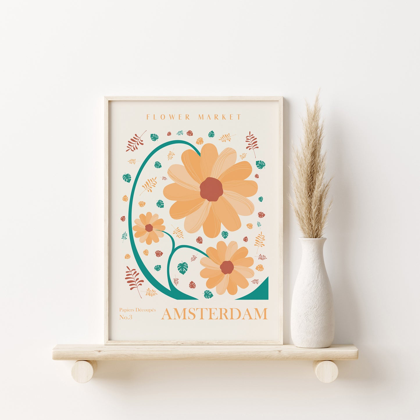 Set of 6 Flower Room Decor Prints, Flower Market Wall Art, Flower Home Decor Posters, Digital Download